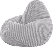 Grey Kids Bean Bag Chair Soft Cord Recliner Seat for Bedroom Lounge Playroom