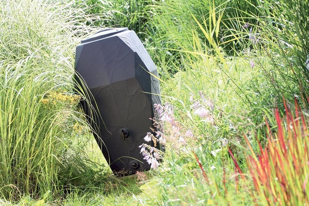 310L Canyon Textured Water Butt with Connection Kit, Grey, Garden Storage