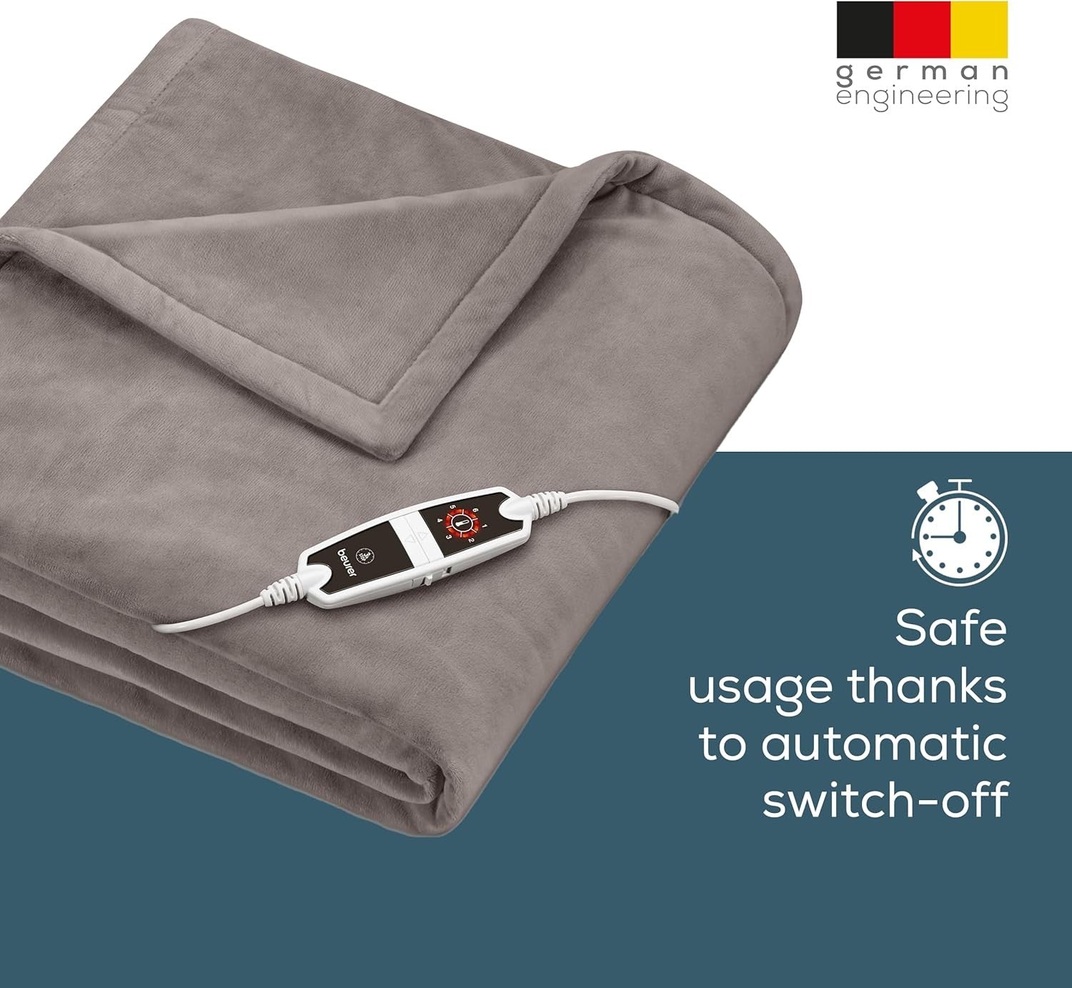 XXL Electric Heated Throw Blanket Soft Fleece 6 Heat Auto Shut Off Washable