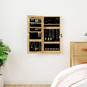 LED Wall Mounted Jewelry Cabinet Frameless Mirror Lockable Slim Storage
