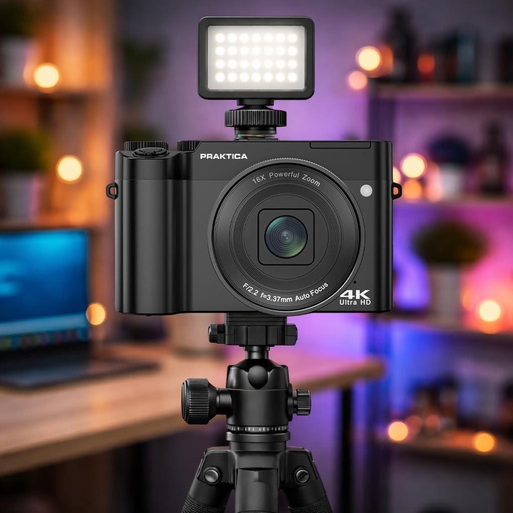 4K Mirrorless Camera 64MP 16X Zoom Dual Lens Autofocus USB-C Vlogging
