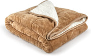 6.88kg Weighted Sherpa Blanket Taupe 60x80" (150x203cm) Soft and Cozy