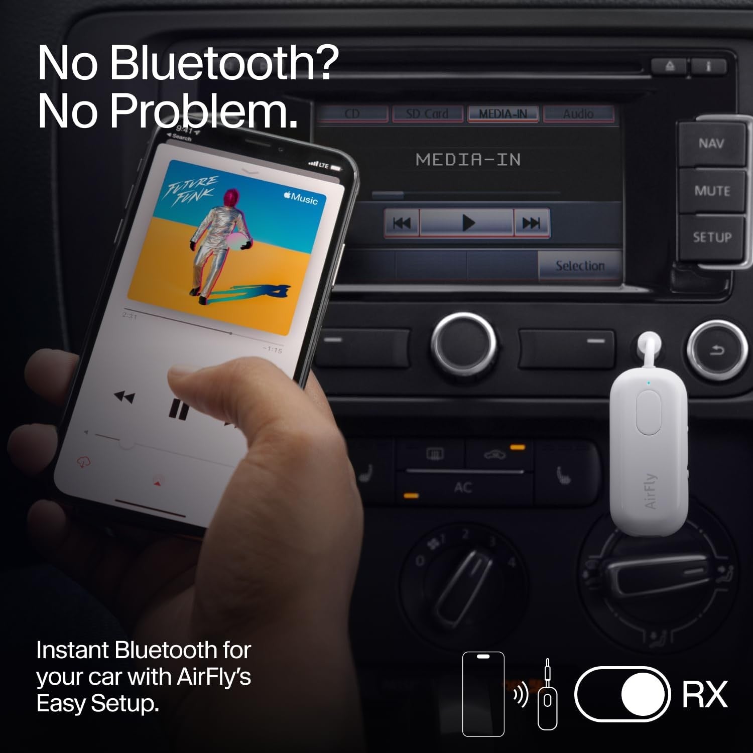 White Bluetooth 5.0 Audio Transmitter & Receiver – Dual Headphones
