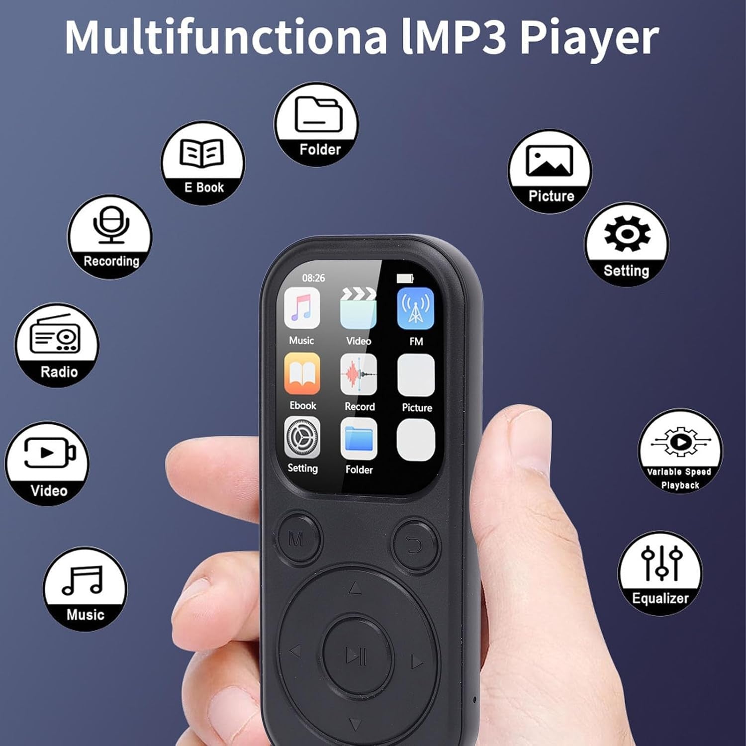 Bluetooth 5.4 64GB MP3 Player for Kids FM Radio, Recorder & 128GB Support