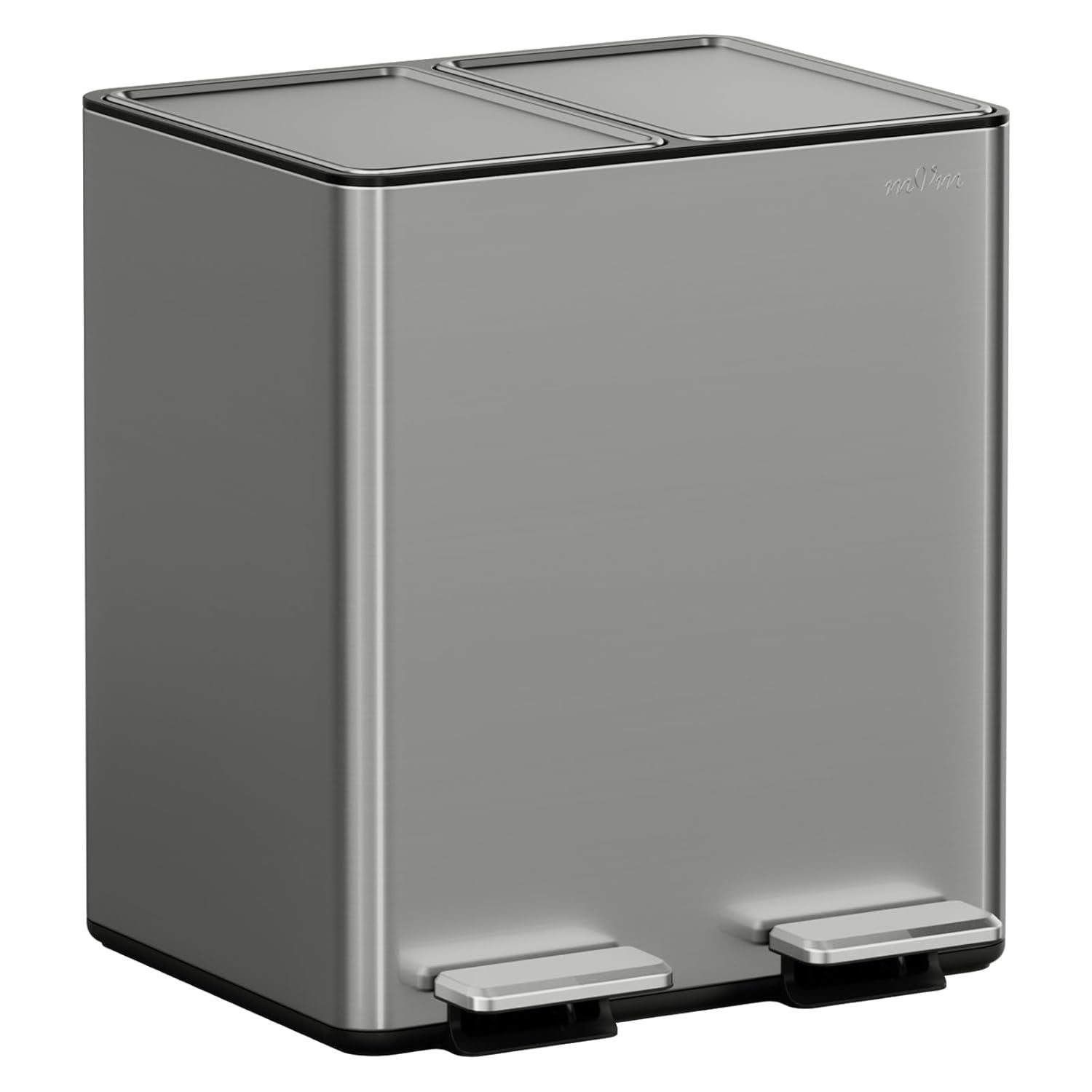 30L Dual Kitchen Recycling Bin 2x15L Stainless Pedal