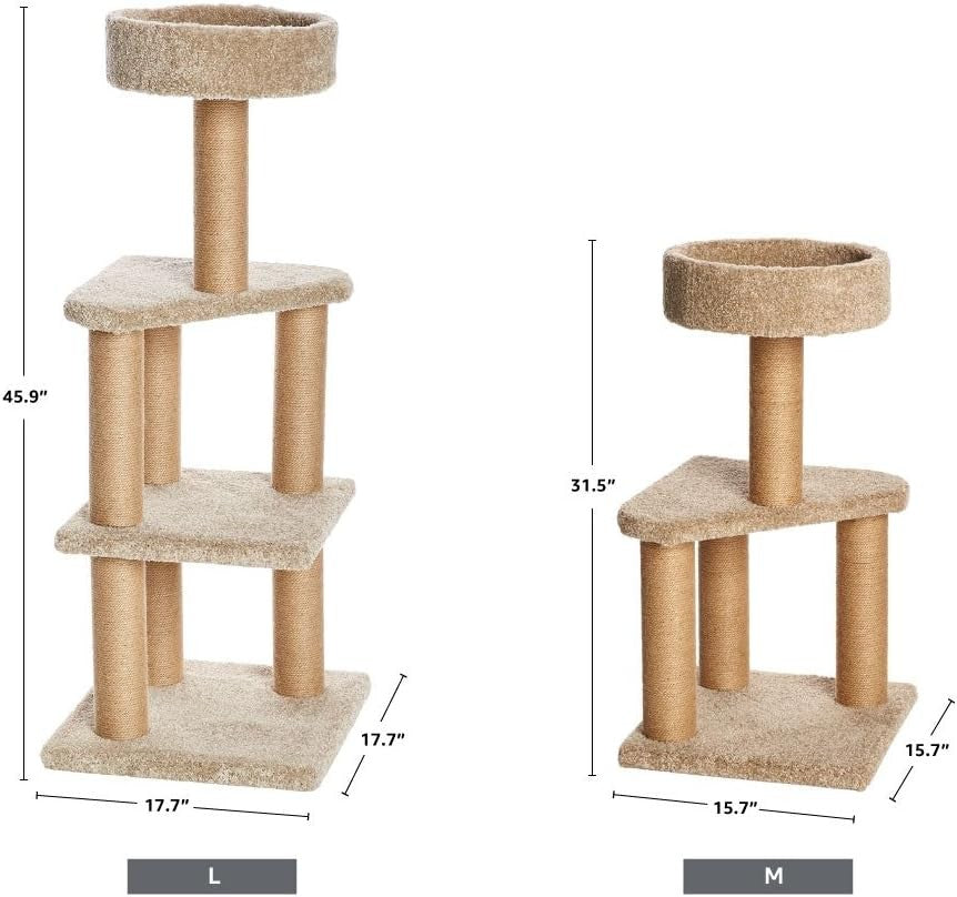 Large Cat Tree Tower Scratching Posts Multi-Level Indoor Climber 117cm