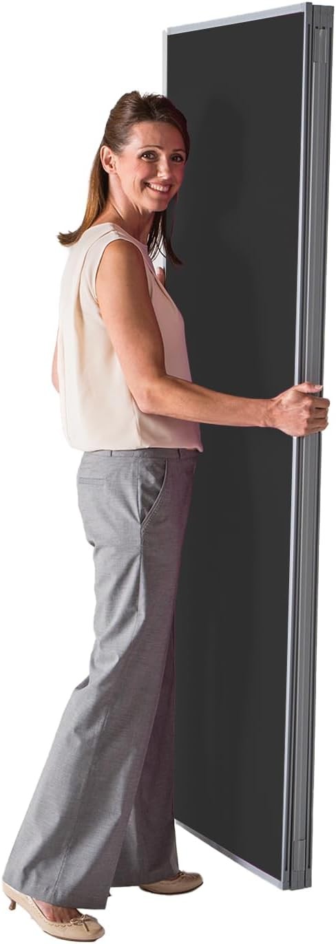 Large 5 Panel Privacy Partition 180×300cm – Black Folding Room Divider
