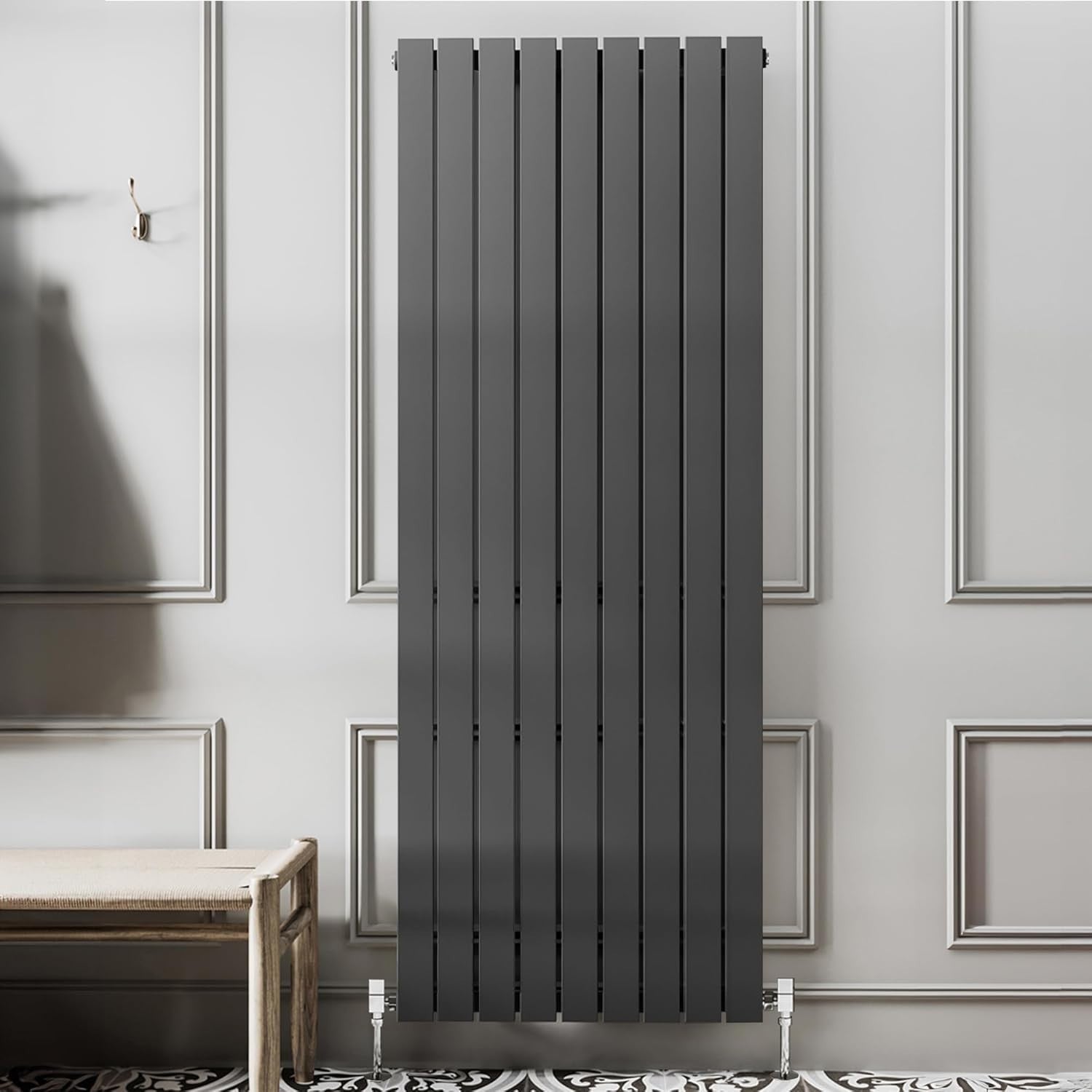 Vertical Anthracite Grey Radiator 1600x610mm Double Panel High Heat Output