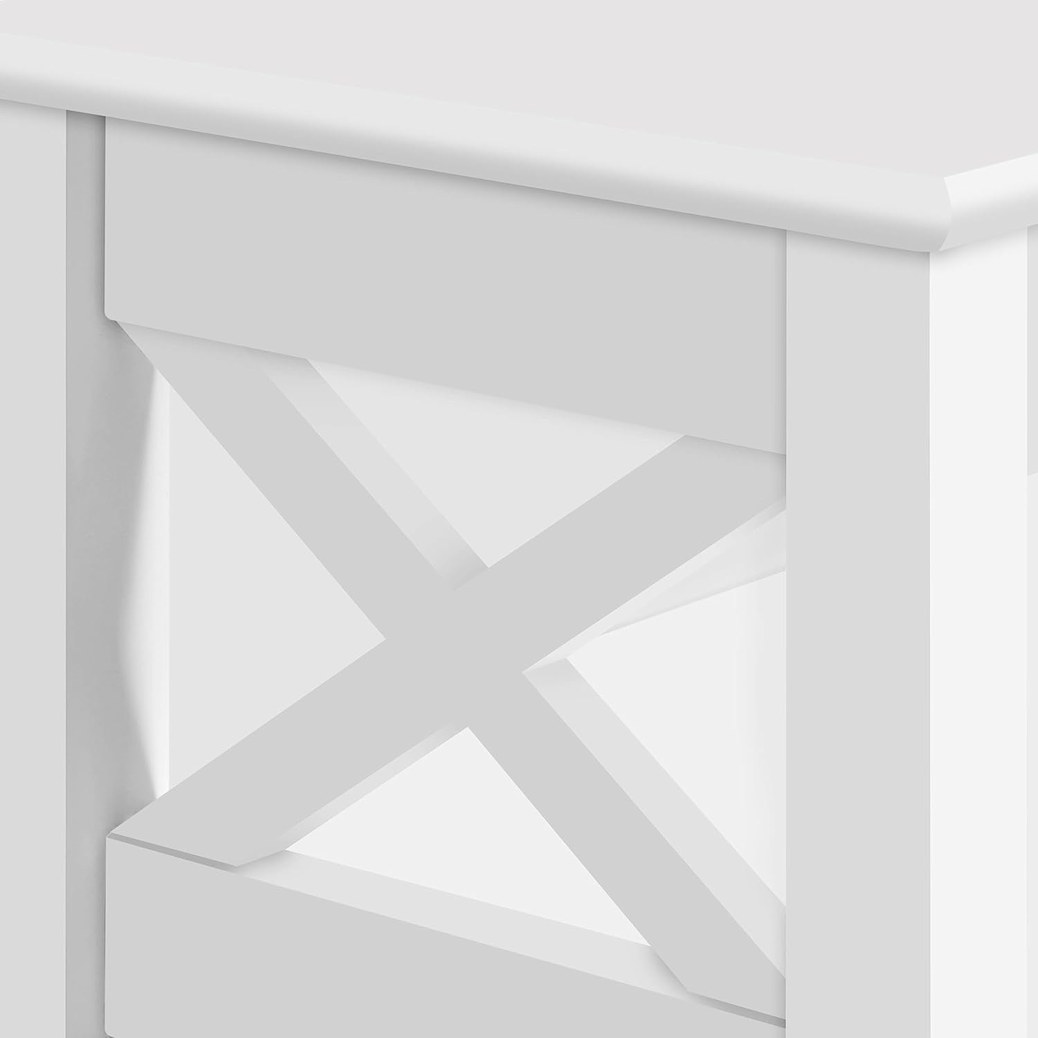 Slim End Table with Storage Shelf, 3-Tier Narrow Nightstand, 70cm Tall, Modern D
