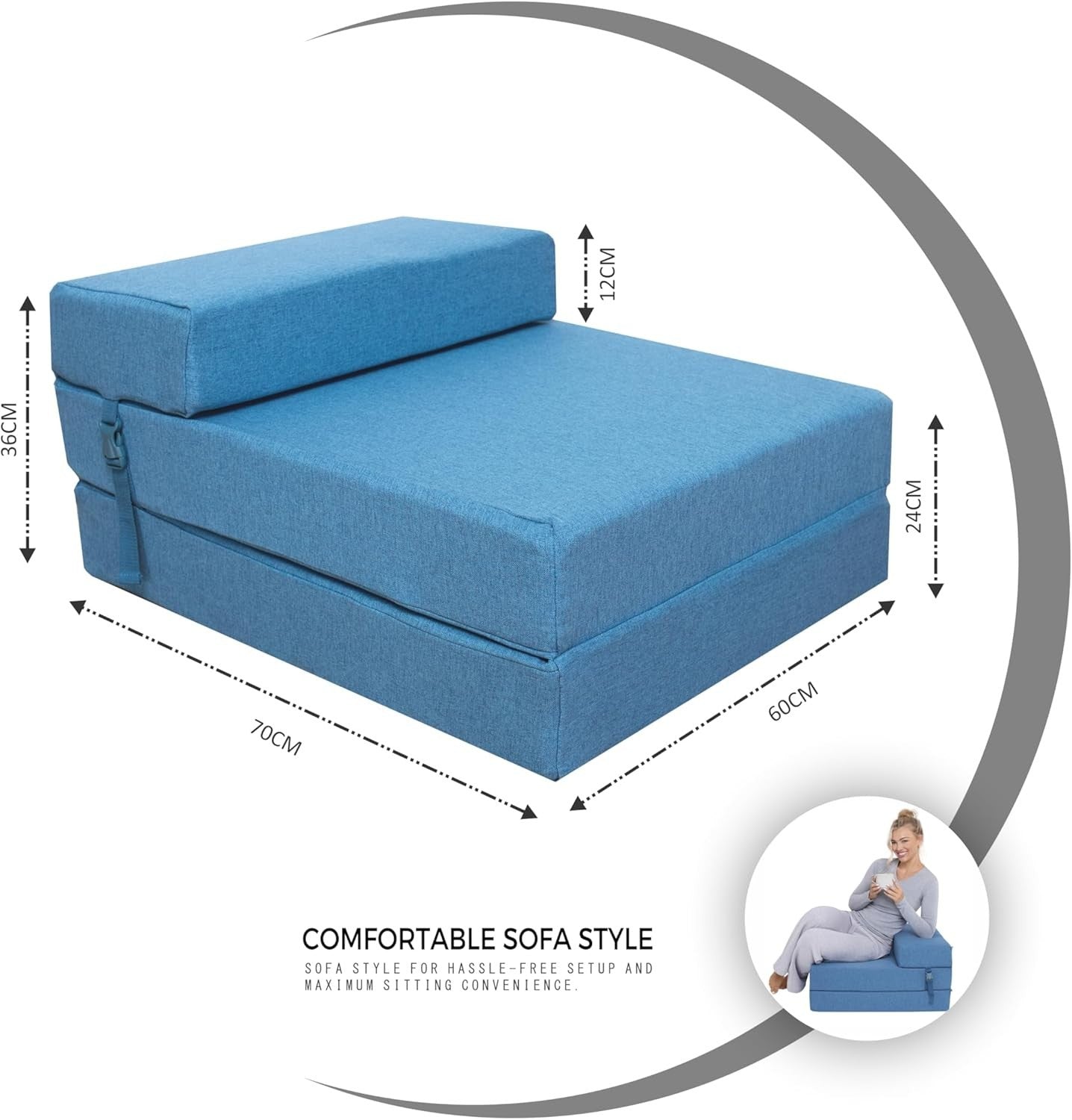 Fold Out Z Bed Chair Sofa Futon Single Guest Mattress Seat Foam Jade