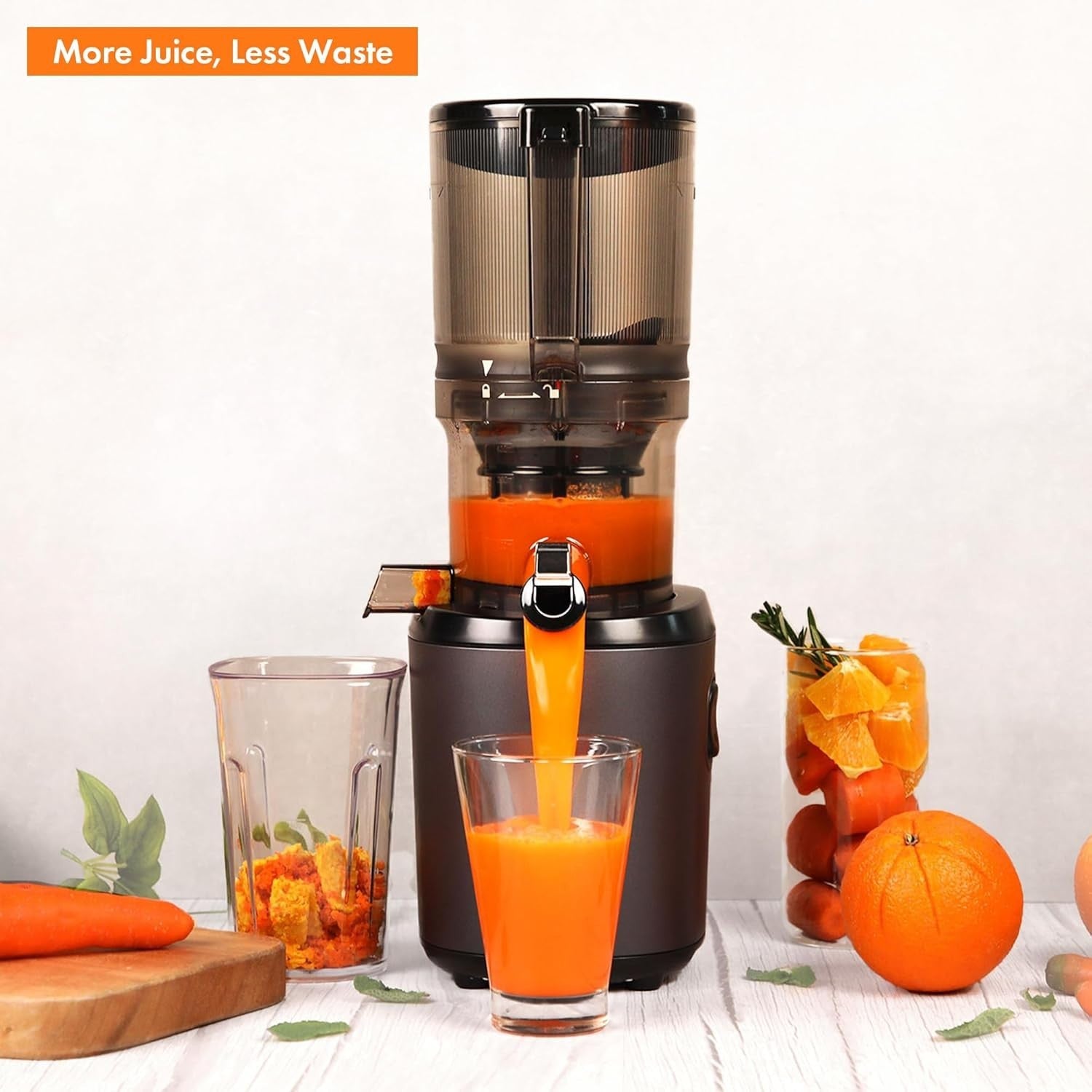 Hands Free Cold Press Juicer Auto Cut Whole Fruit 1.7L Quiet 200W