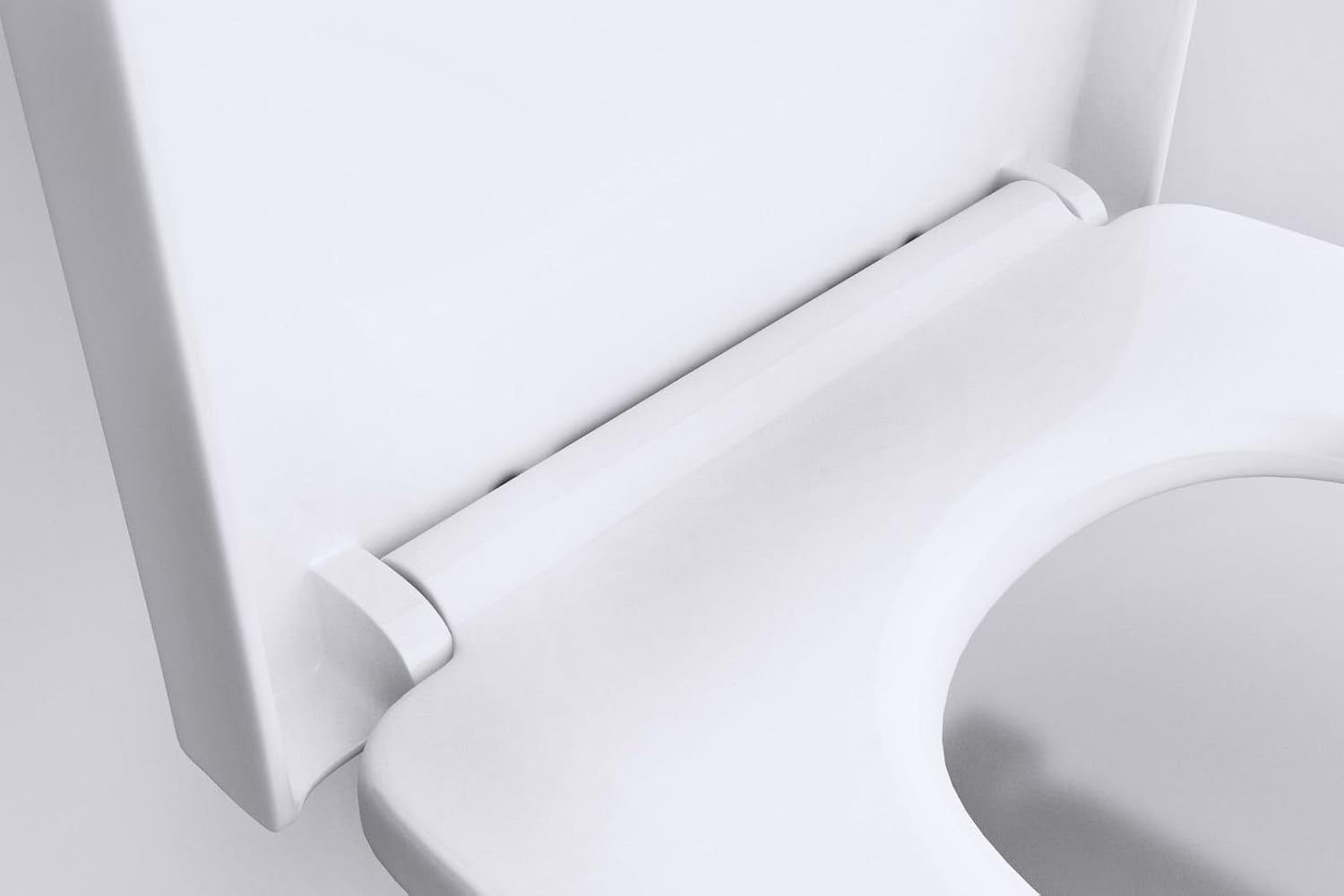 D-Shaped Toilet Seat Full Coverage Quick Release White Gloss 350x460mm