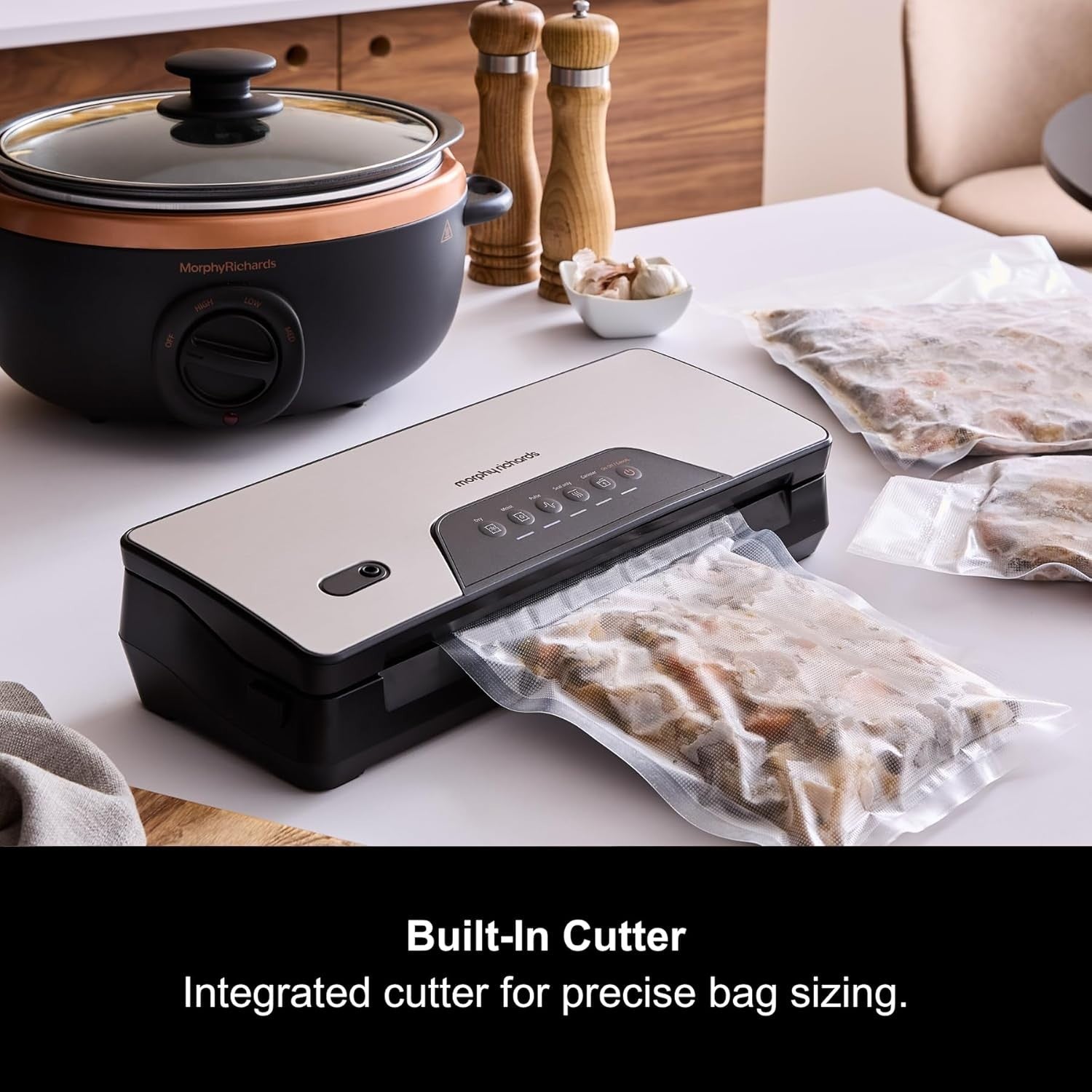 Fast Vacuum Sealer Machine - 5 Modes, USB Recharge, Built-in Cutter, Compact
