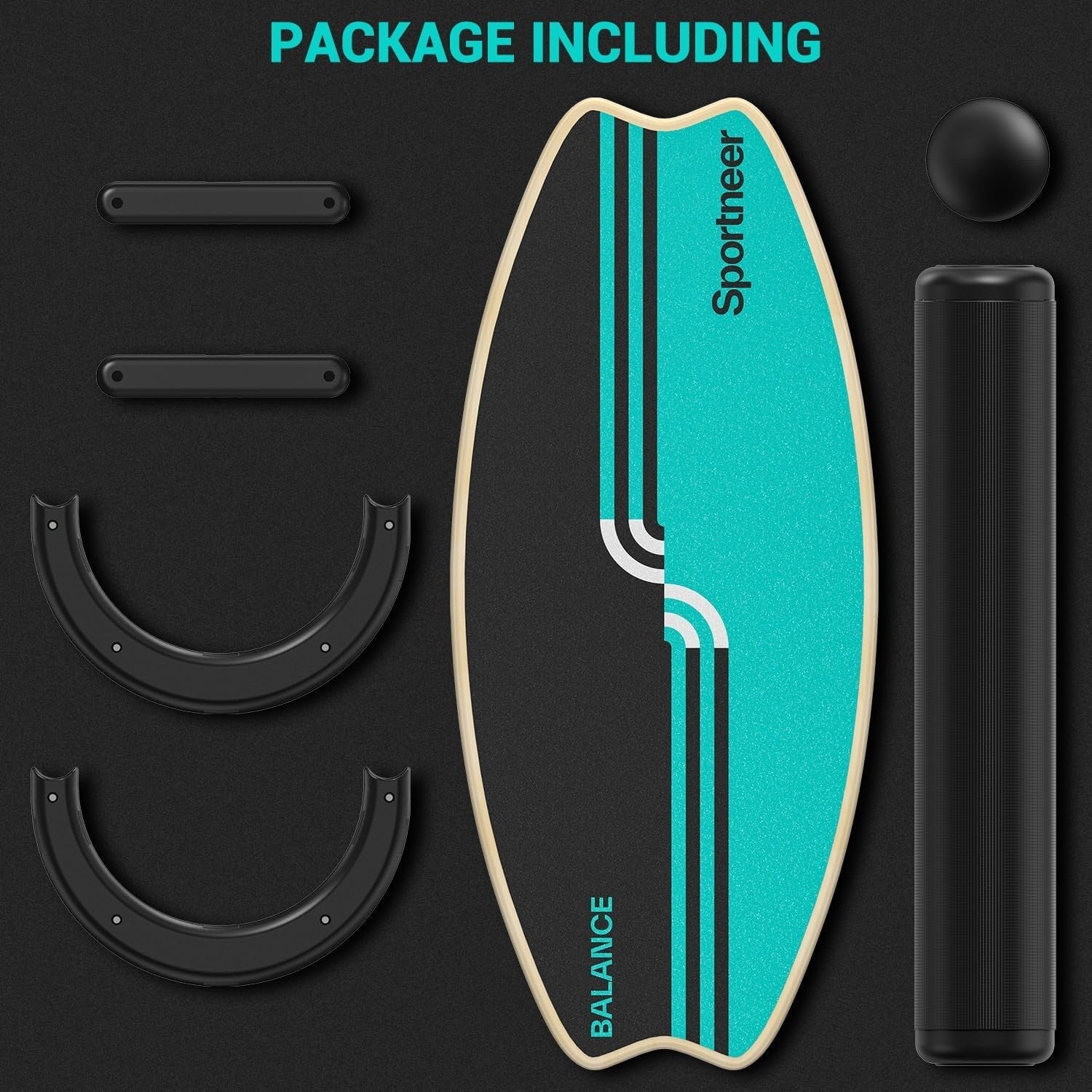 Balance Board Trainer 2-in-1 Roller & Ball Set Indoor Fitness Core Trainer