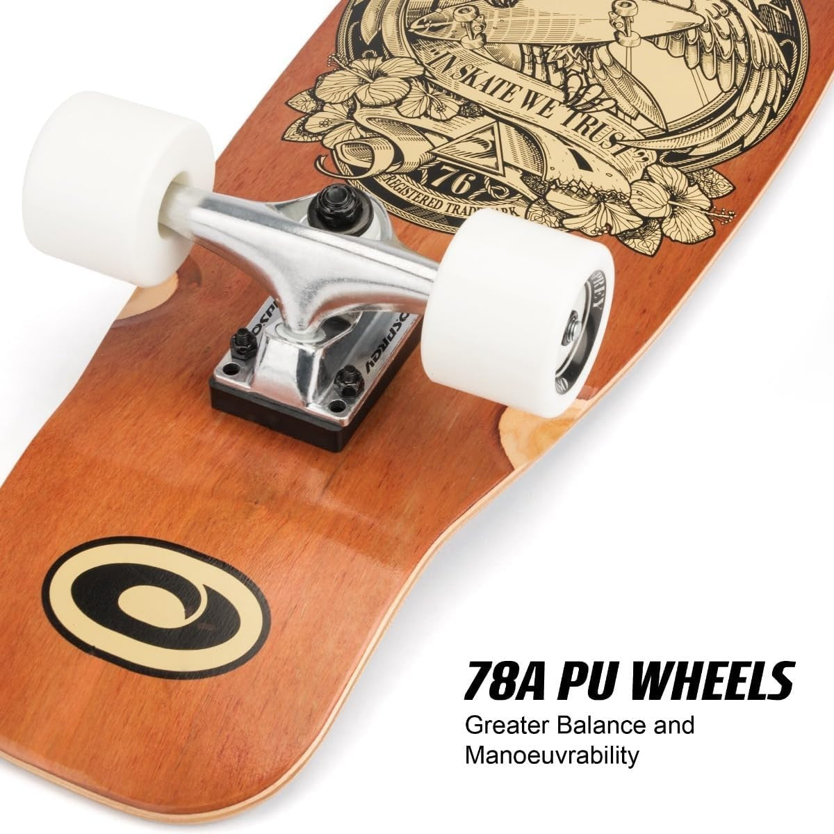 27.75in Cruiser Skateboard Complete Beginner Board 60mm Wheels