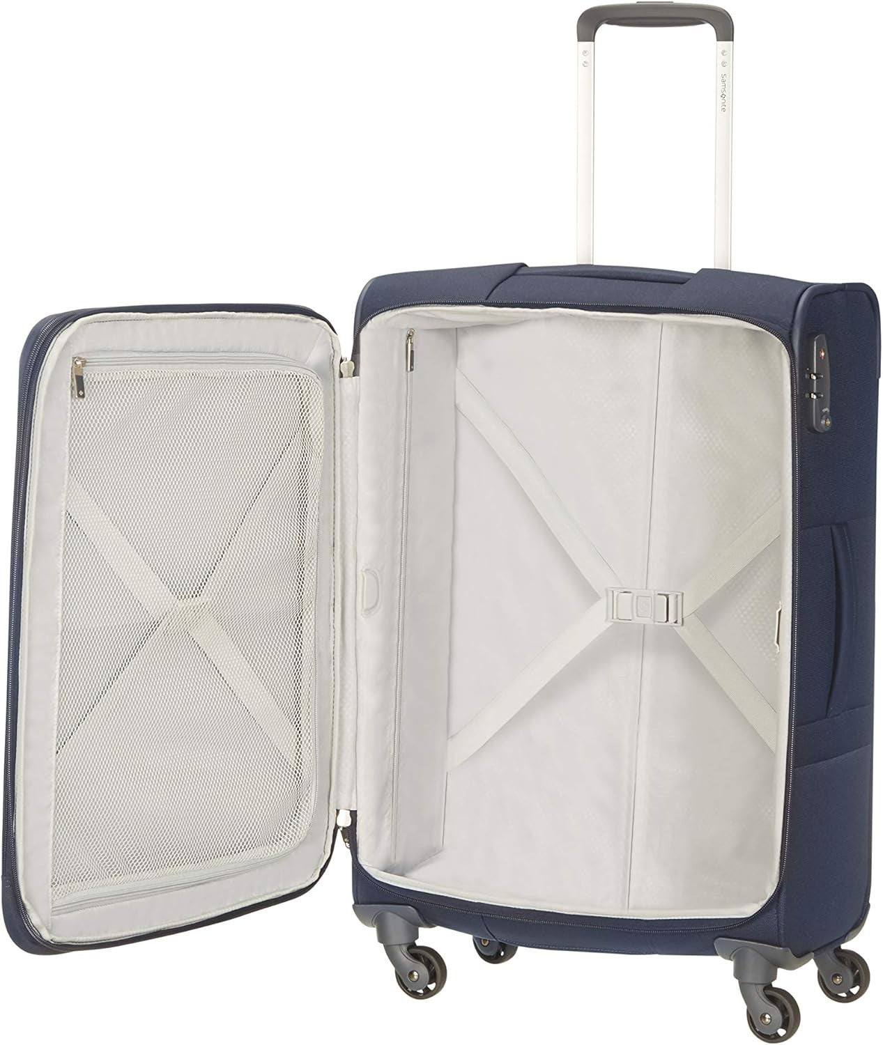 66cm Medium Soft Suitcase Lightweight Expandable 4 Wheels TSA Lock Travel Case