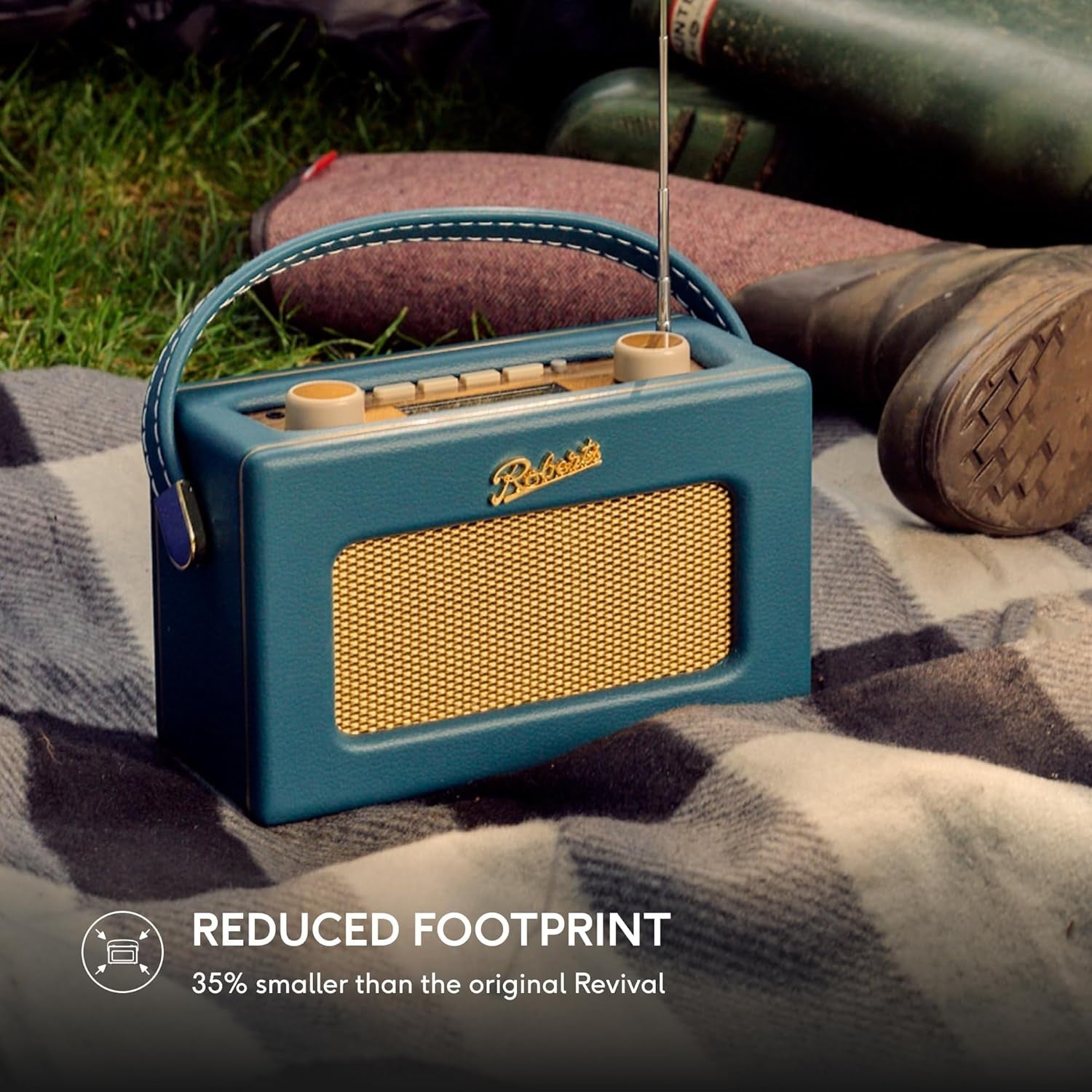 Portable DAB DAB+ FM Radio Bluetooth Retro Teal Blue