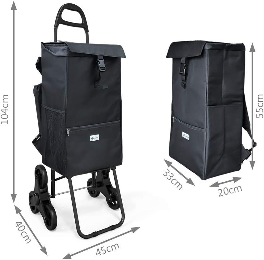 40L 6-Wheel Foldable Shopping Trolley Thermal Insulated Waterproof Bag