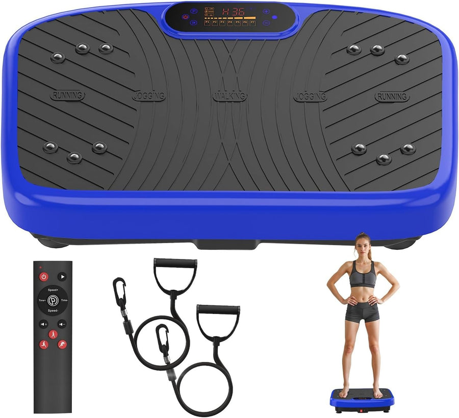 Blue Vibration Plate Exercise Machine 200 Speeds Lymphatic Drainage 450lb