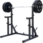 Adjustable Squat Rack with Dip Bars & Weight Plate Storage, Heavy Duty
