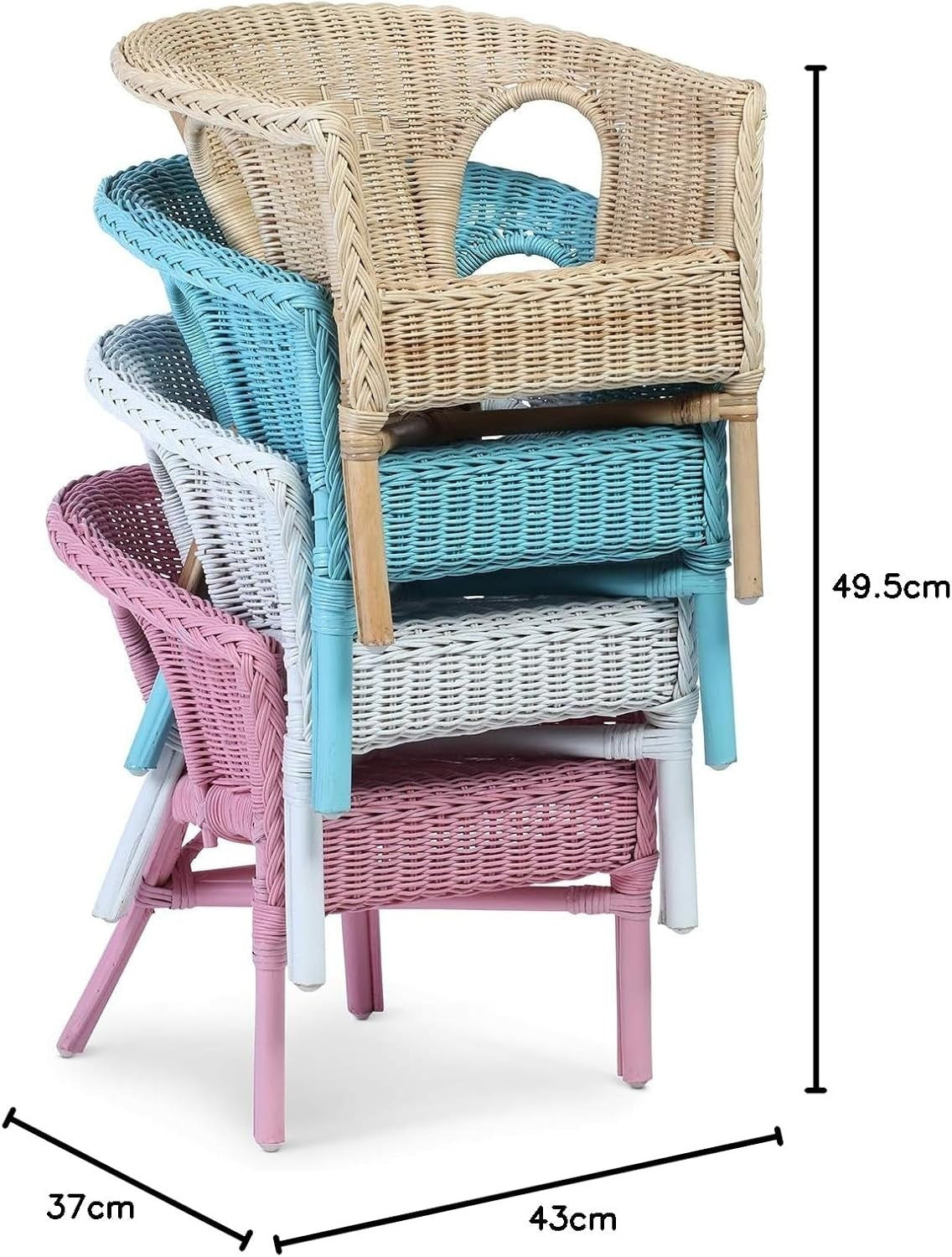 Kids Rattan Wicker Chair Natural Cane Toddler Nursery Bedroom Seat