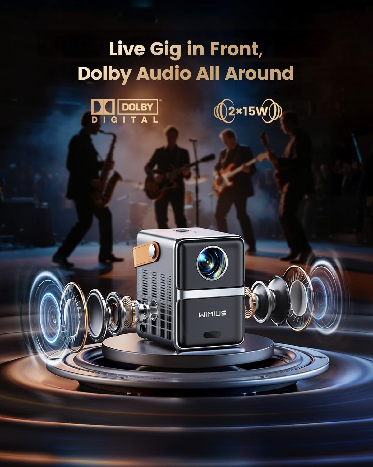 Netflix Dolby 1080P Smart Projector WiFi 6 Bluetooth Short Throw