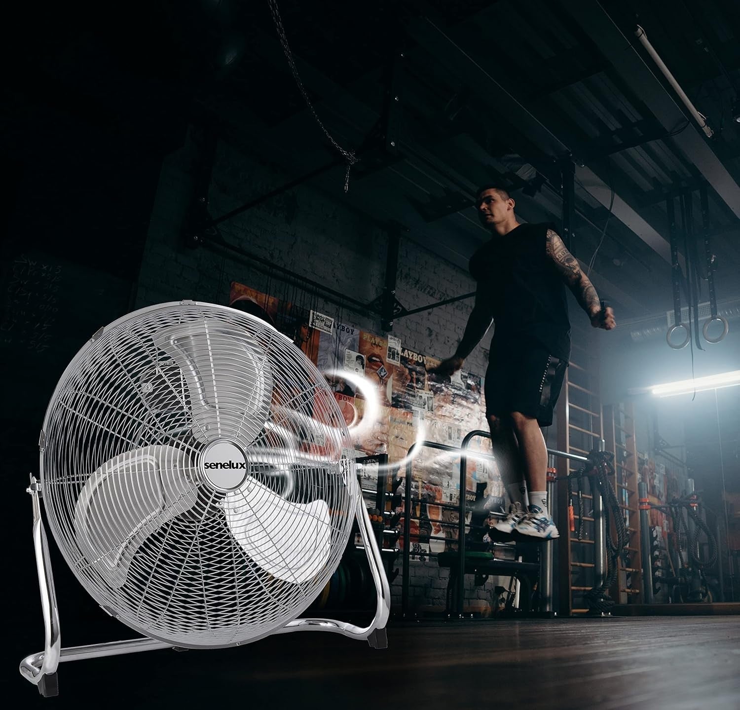20-Inch High-Velocity Floor Fan – 3-Speed Chrome Metal Cooling Air Circulator