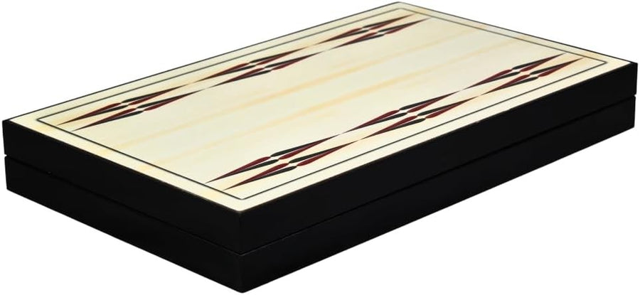 23” Wooden Backgammon Set White Design Large Foldable Luxury Board Game