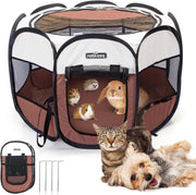 Portable Foldable Pop-Up Puppy Playpen Indoor Outdoor Pet Cage 62x62x45cm