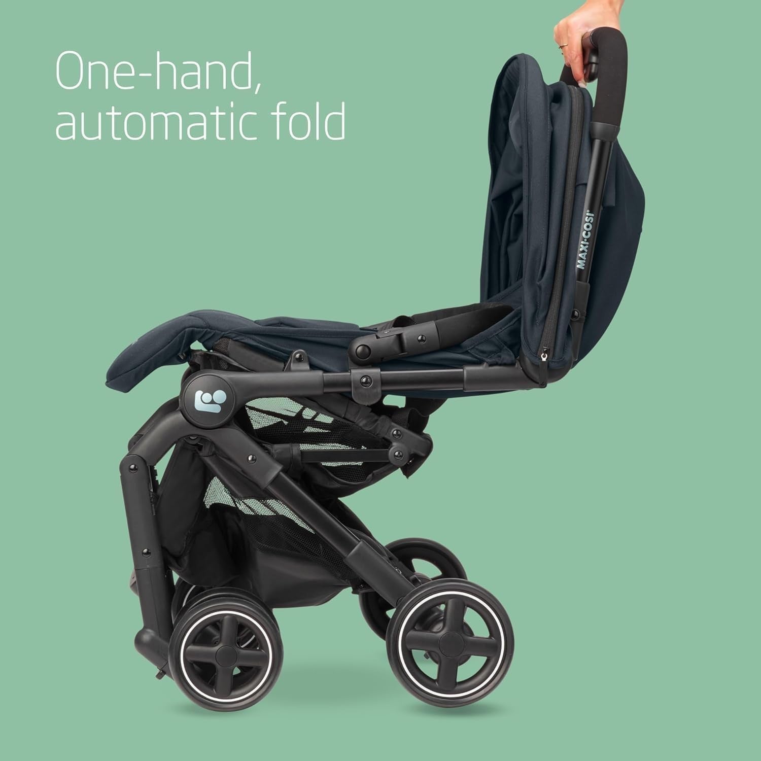 Lightweight Compact Stroller Auto Fold Lie-Flat Pushchair 0-22kg Graphite