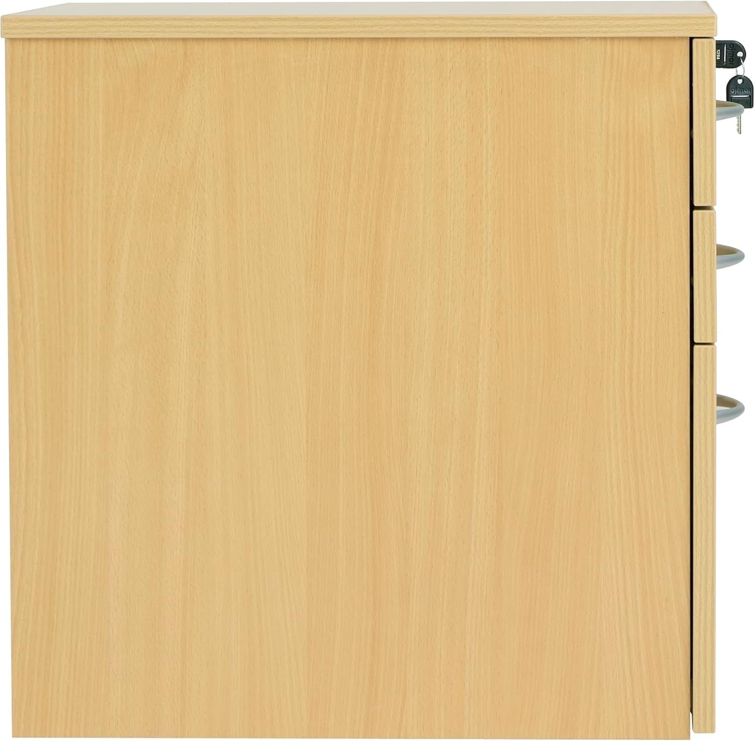 Oak Mobile Filing Cabinet 3 Drawer Lockable Under Desk A4