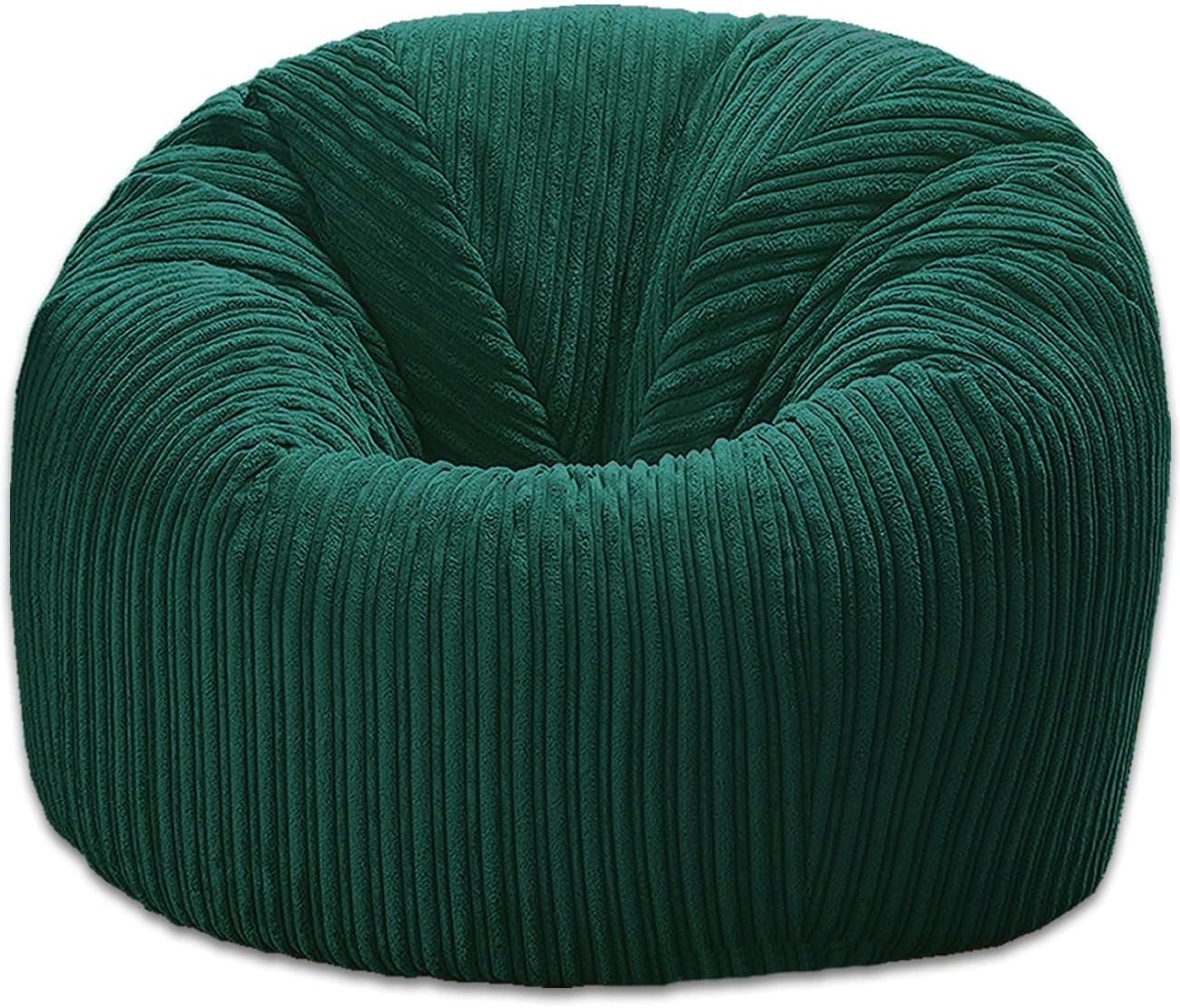 Teal Cord Beanbag Chair – XL Soft Lounge Seat for TV, Gaming, Small Spaces