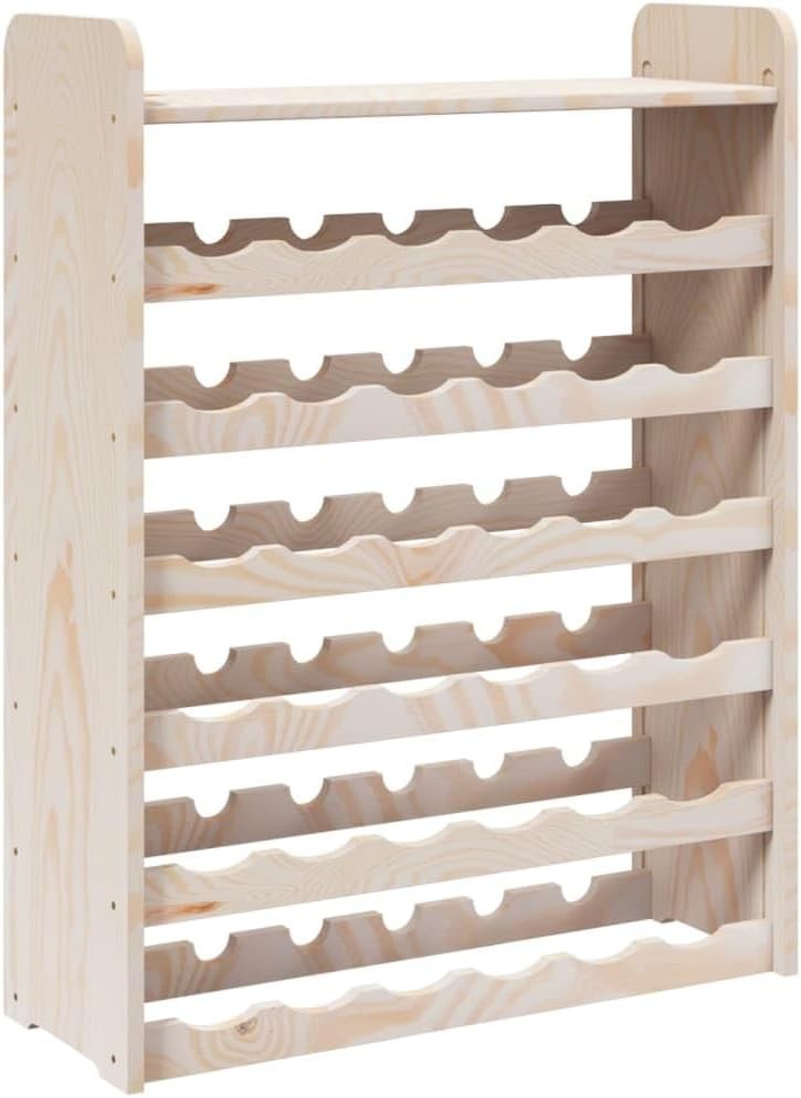 36 Bottle Wooden Wine Rack with Top Shelf | Solid Pine Freestanding Storage Unit