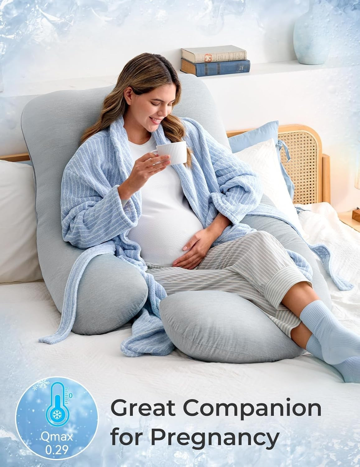 Pregnancy Pillow 57” Full Body Maternity Support Side Sleeper Belly Back