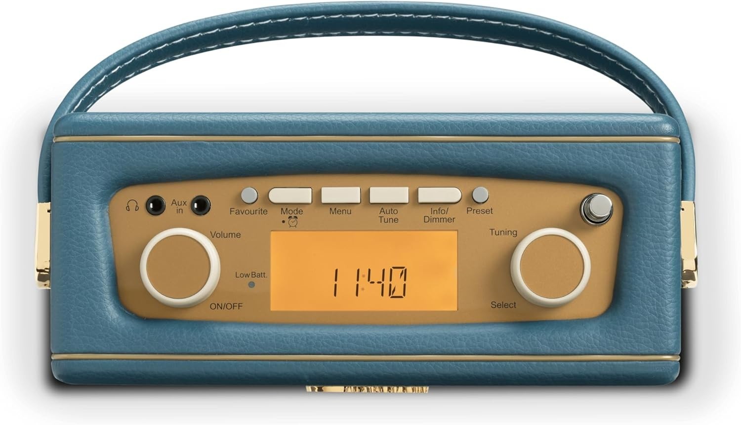 Portable DAB DAB+ FM Radio Bluetooth Retro Teal Blue