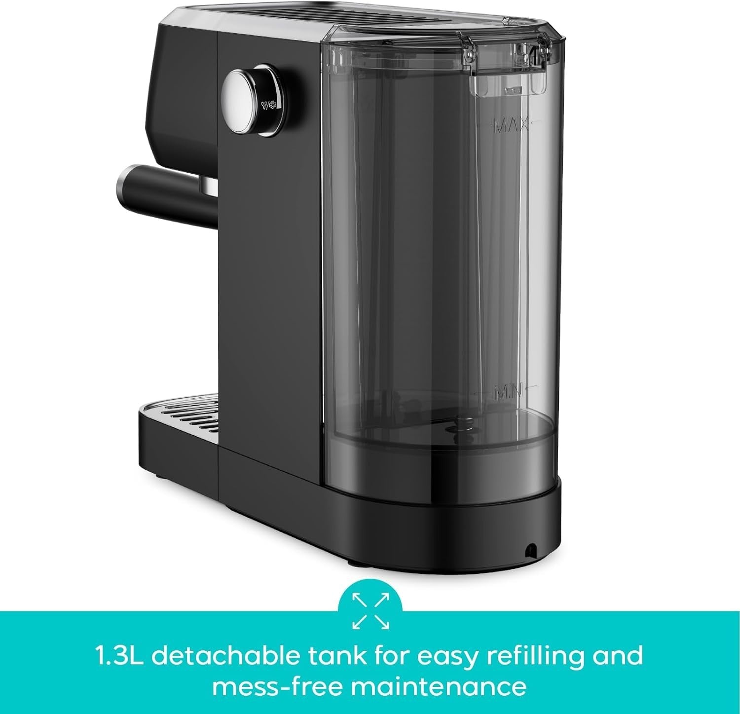 20 Bar Espresso Coffee Machine With Milk Frother, 1.3L Tank, Compact