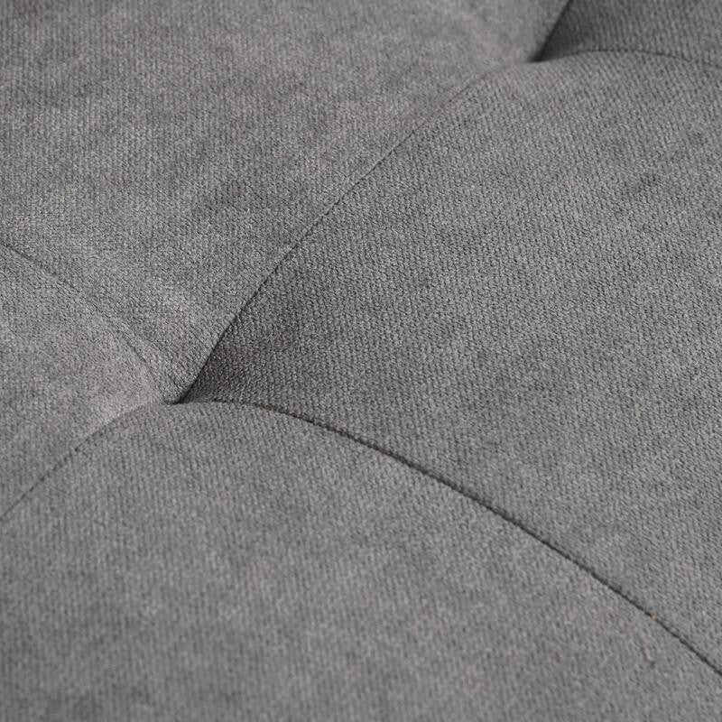 2 Seater Grey Sofa with Storage, Compact Tufted Couch, Wood Legs, 117cm