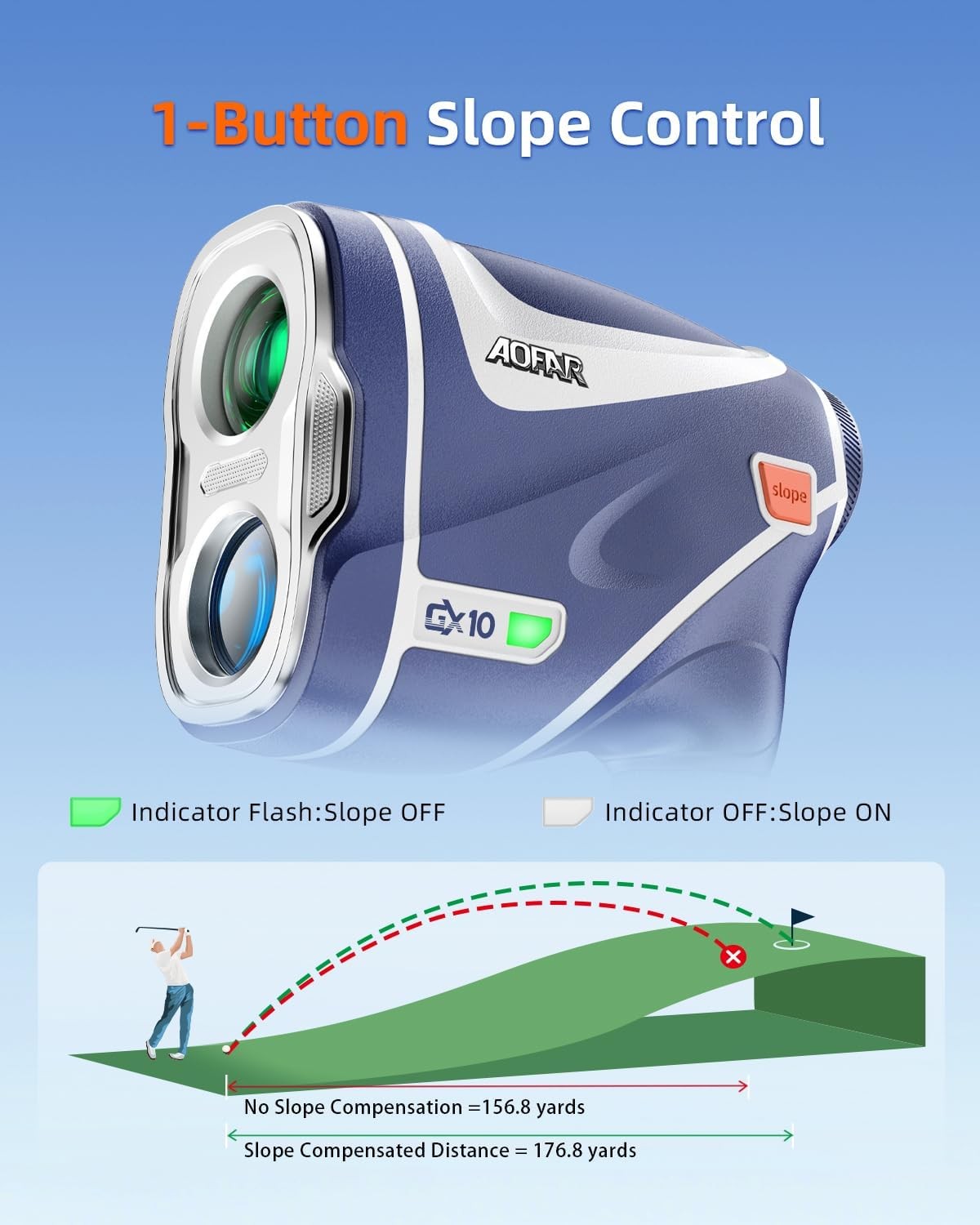 Golf Laser Rangefinder 1200 Yards Slope On Off Red Display Magnet