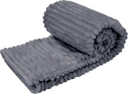 Electric Heated Blanket Throw Fleece Grey Overblanket Timer Washable