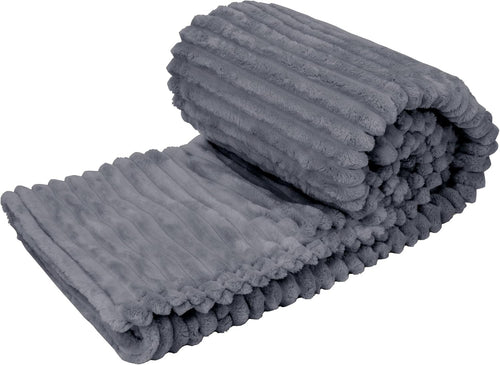 Electric Heated Blanket Throw Fleece Grey Overblanket Timer Washable