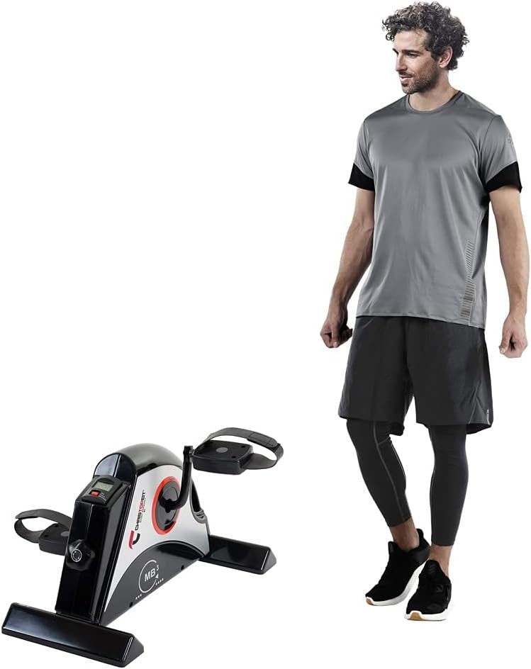 Mini Pedal Exercise Bike w/ Adjustable Resistance, Arm & Leg Trainer, Compact