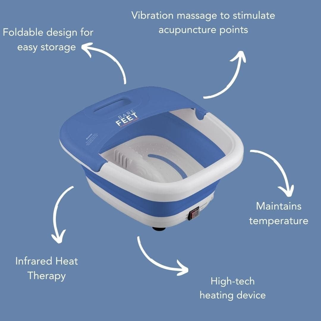 Foldable Foot Spa with Infrared Heat, Bubbles & Vibration Massage for Feet