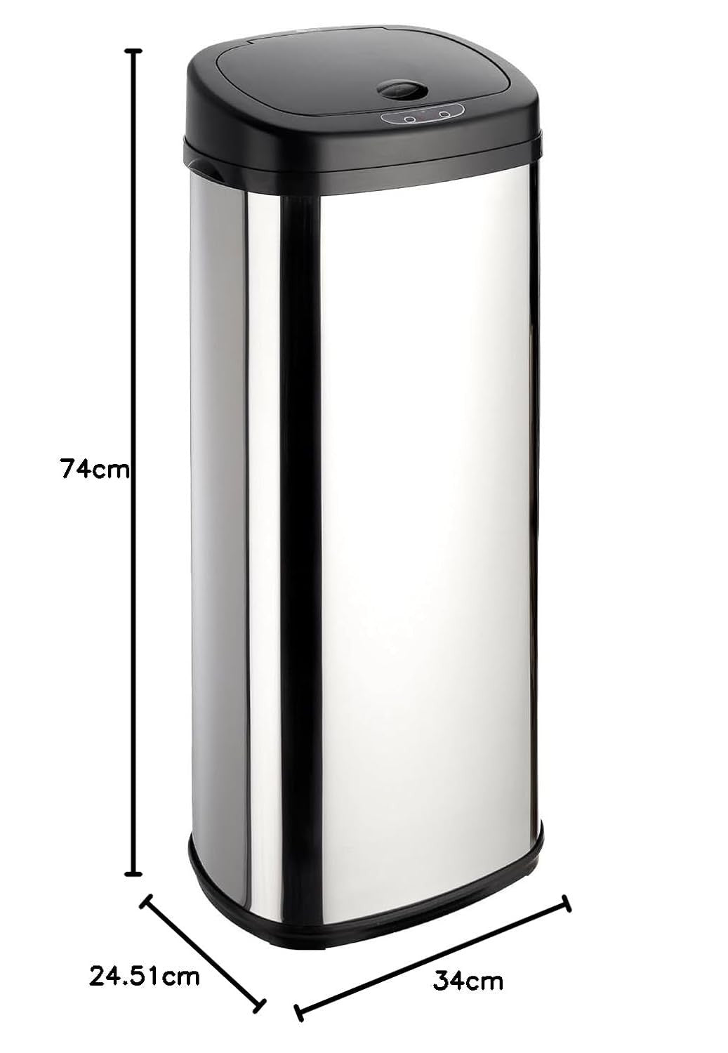50L Touchless Sensor Kitchen Bin Stainless Steel Chrome