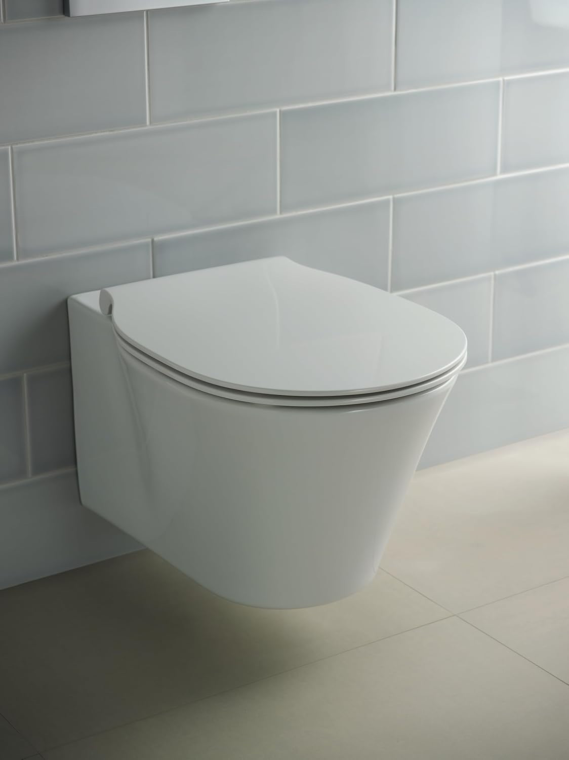 Connect Air Toilet Seat Round White Slim UV Resistant Durable Duroplast
