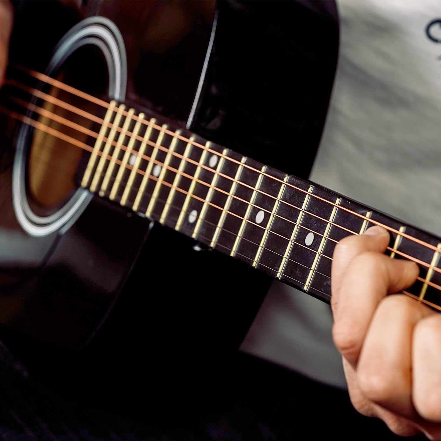 Full Size 4/4 Acoustic Guitar Starter Pack w Stand Bag Lessons