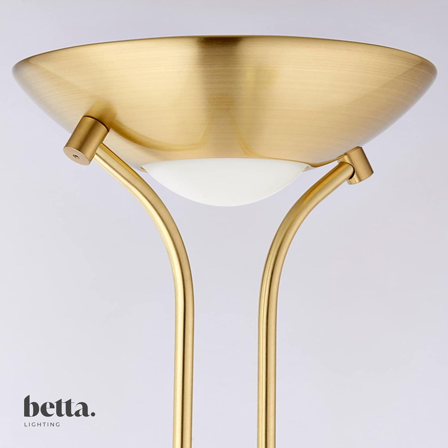 Mother Child Floor Lamp Uplighter Reading Light Satin Brass Dimmable
