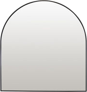 Modern Arched Black Over Mantel Mirror 80x85cm Aluminium Frame Bathroom