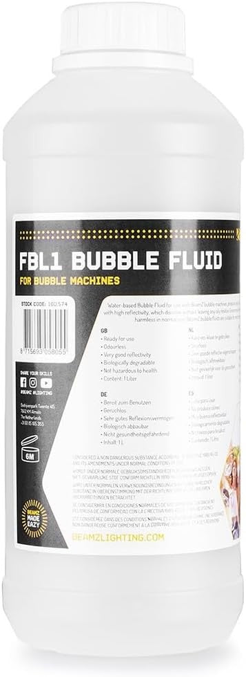 RGB LED Bubble Machine with 1L Fluid Portable Party Blower