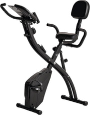 3-in-1 Folding Exercise Bike 8-Level Magnetic LCD Pulse Bands Full-Body Trainer