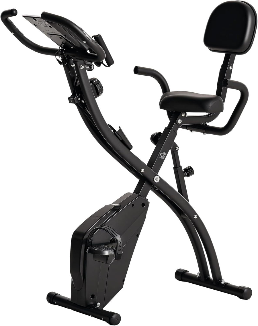 3-in-1 Folding Exercise Bike 8-Level Magnetic LCD Pulse Bands Full-Body Trainer